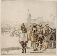 O+ 008
<br/>
Aan het ijs bij Den Haag
<br/>
<em>Avercamp, Hendrick (1585-1634)</em>